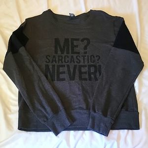 Rue21 Sarcastic gray sweater women's size L